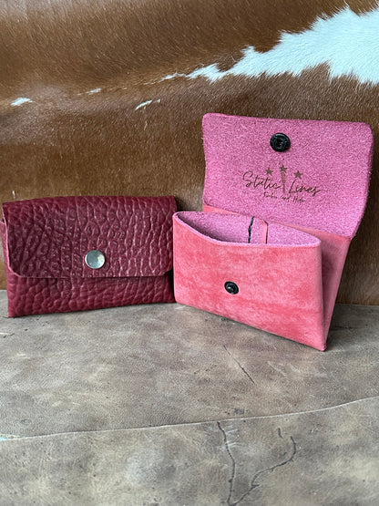 Custom Full Grain Leather Coin Purse / Card Holder / Handmade Leather Wallet / Exotic Leather