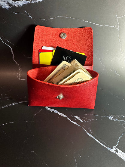 Custom Full Grain Leather Coin Purse / Card Holder / Handmade Leather Wallet / Exotic Leather