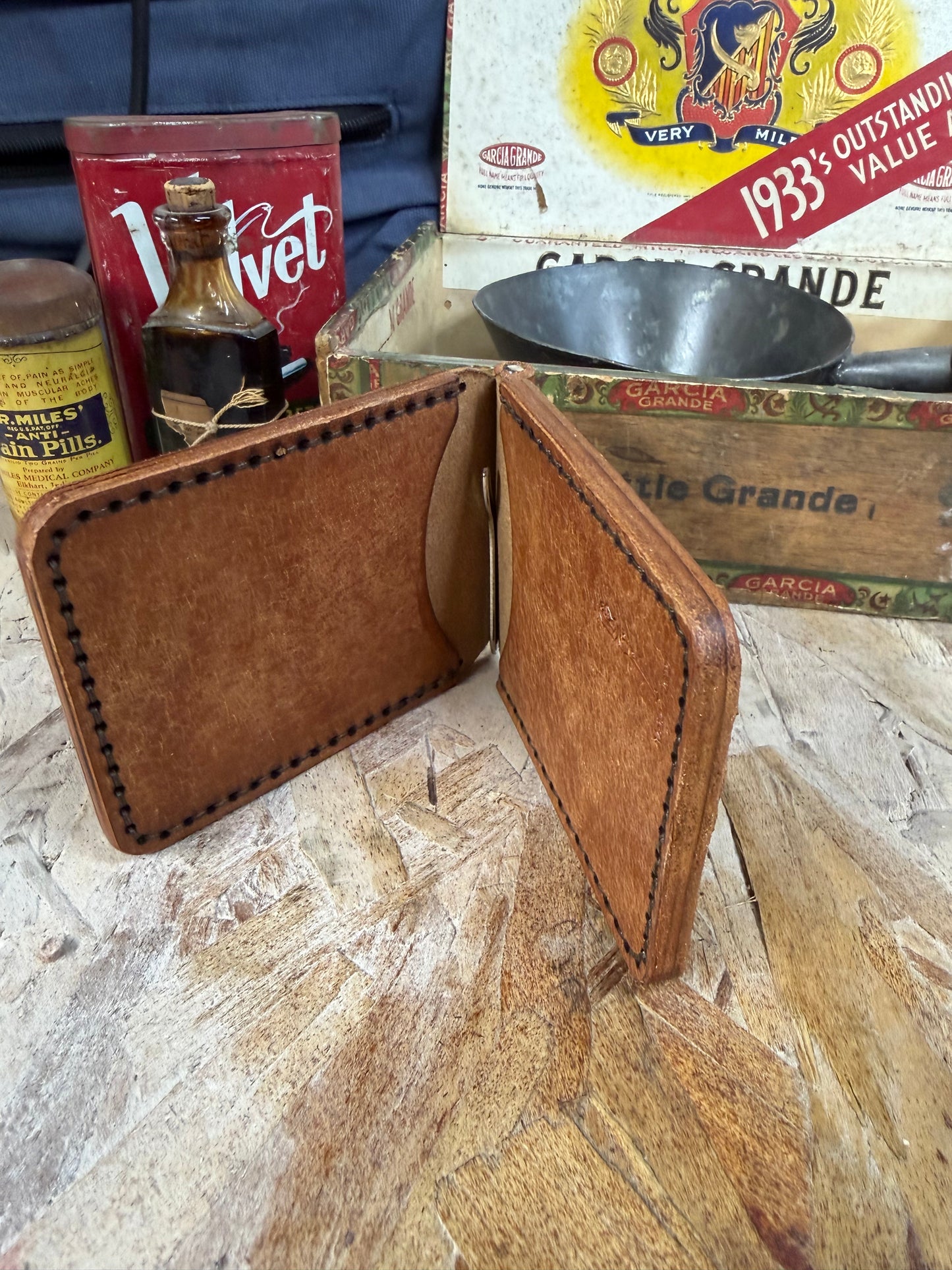 The Statesman, Handmade Leather Money Clip Wallet