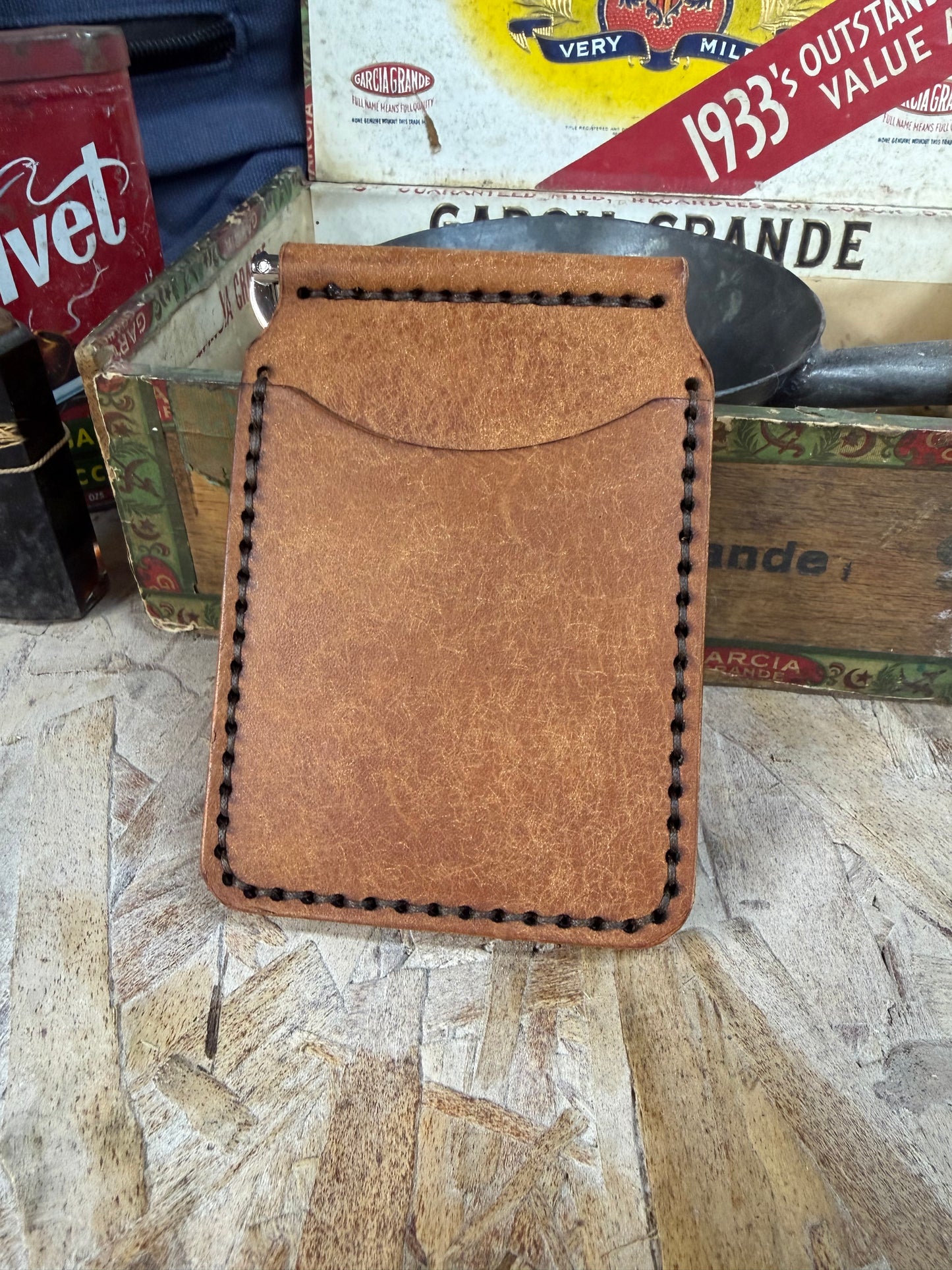 The Statesman, Handmade Leather Money Clip Wallet
