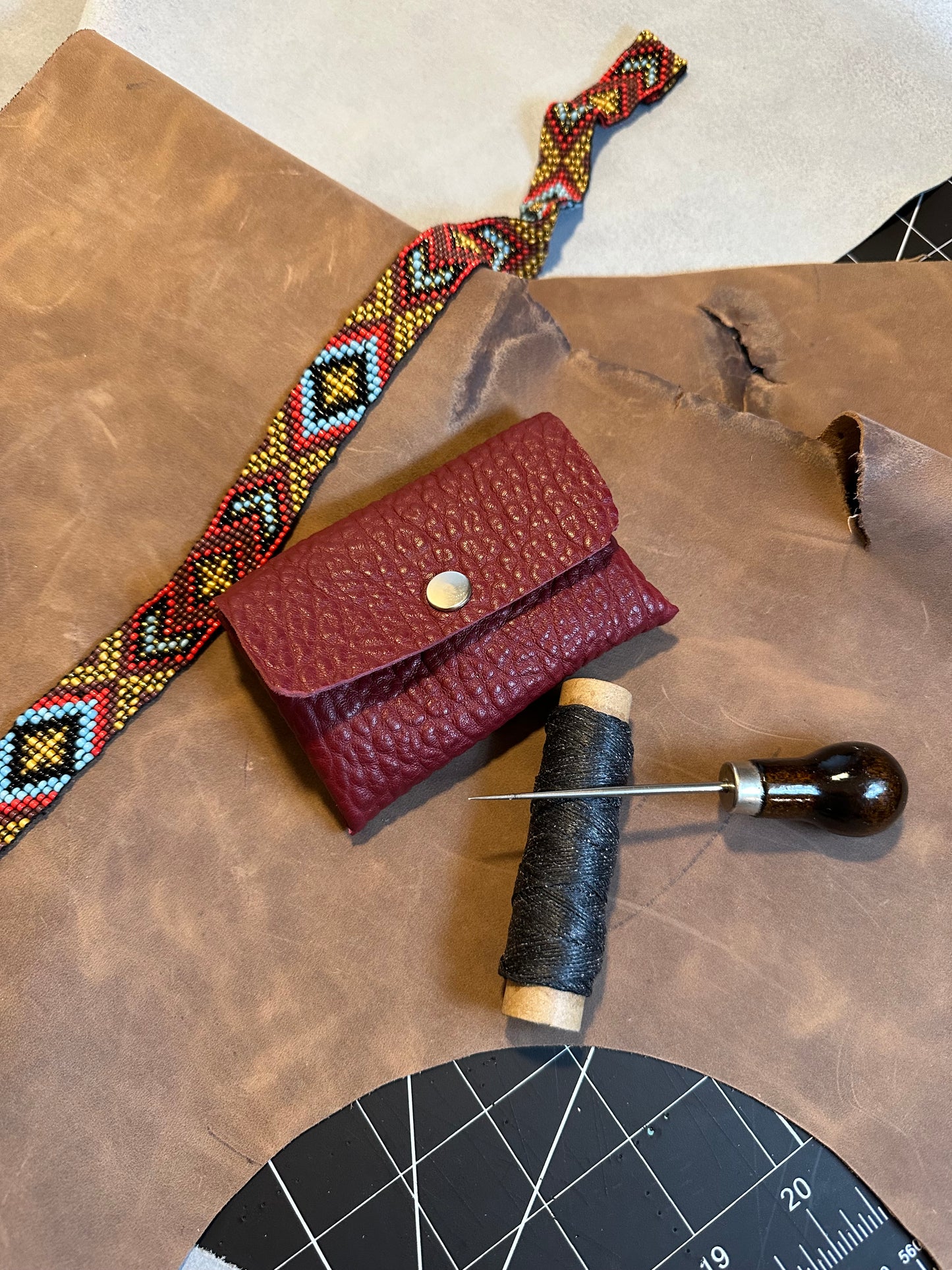 Custom Full Grain Leather Coin Purse / Card Holder / Handmade Leather Wallet / Exotic Leather