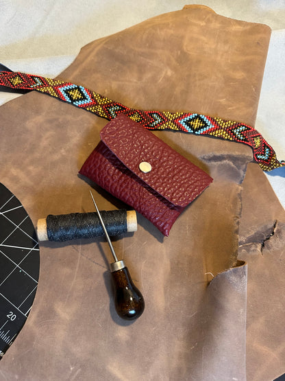 Custom Full Grain Leather Coin Purse / Card Holder / Handmade Leather Wallet / Exotic Leather