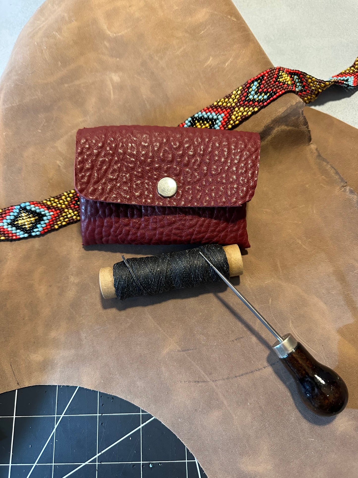 Custom Full Grain Leather Coin Purse / Card Holder / Handmade Leather Wallet / Exotic Leather