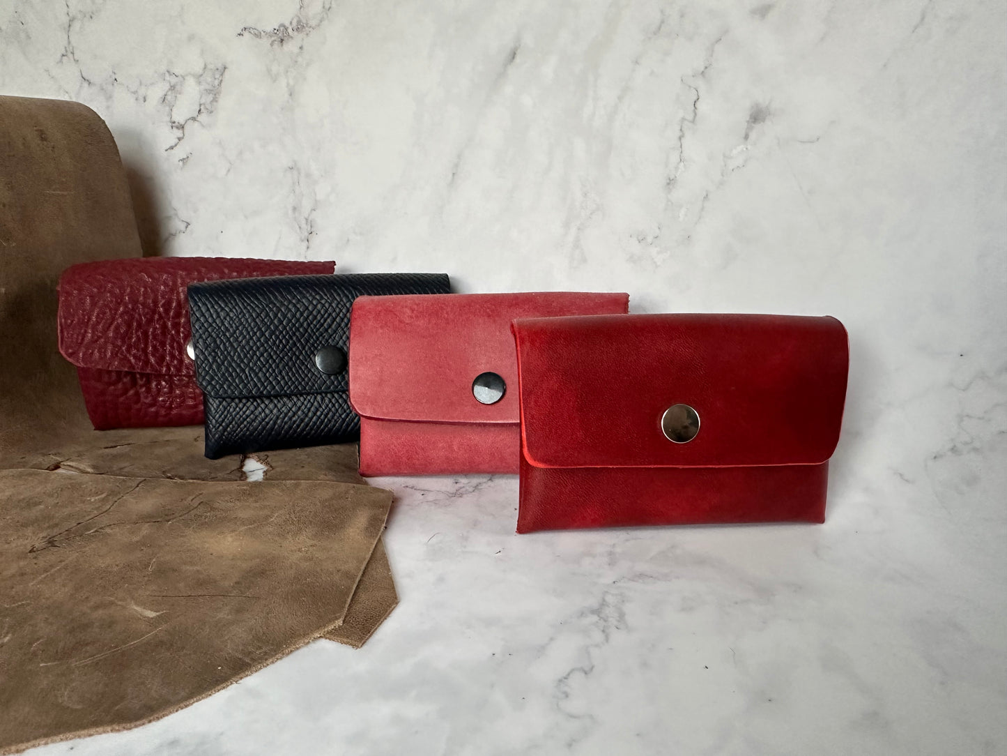 Custom Full Grain Leather Coin Purse / Card Holder / Handmade Leather Wallet / Exotic Leather