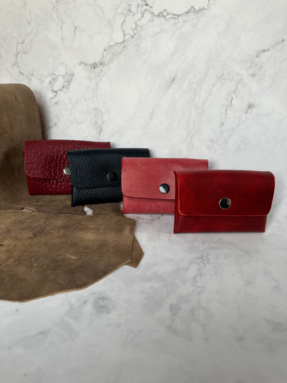 Custom Full Grain Leather Coin Purse / Card Holder / Handmade Leather Wallet / Exotic Leather