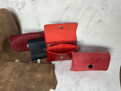 Custom Full Grain Leather Coin Purse / Card Holder / Handmade Leather Wallet / Exotic Leather