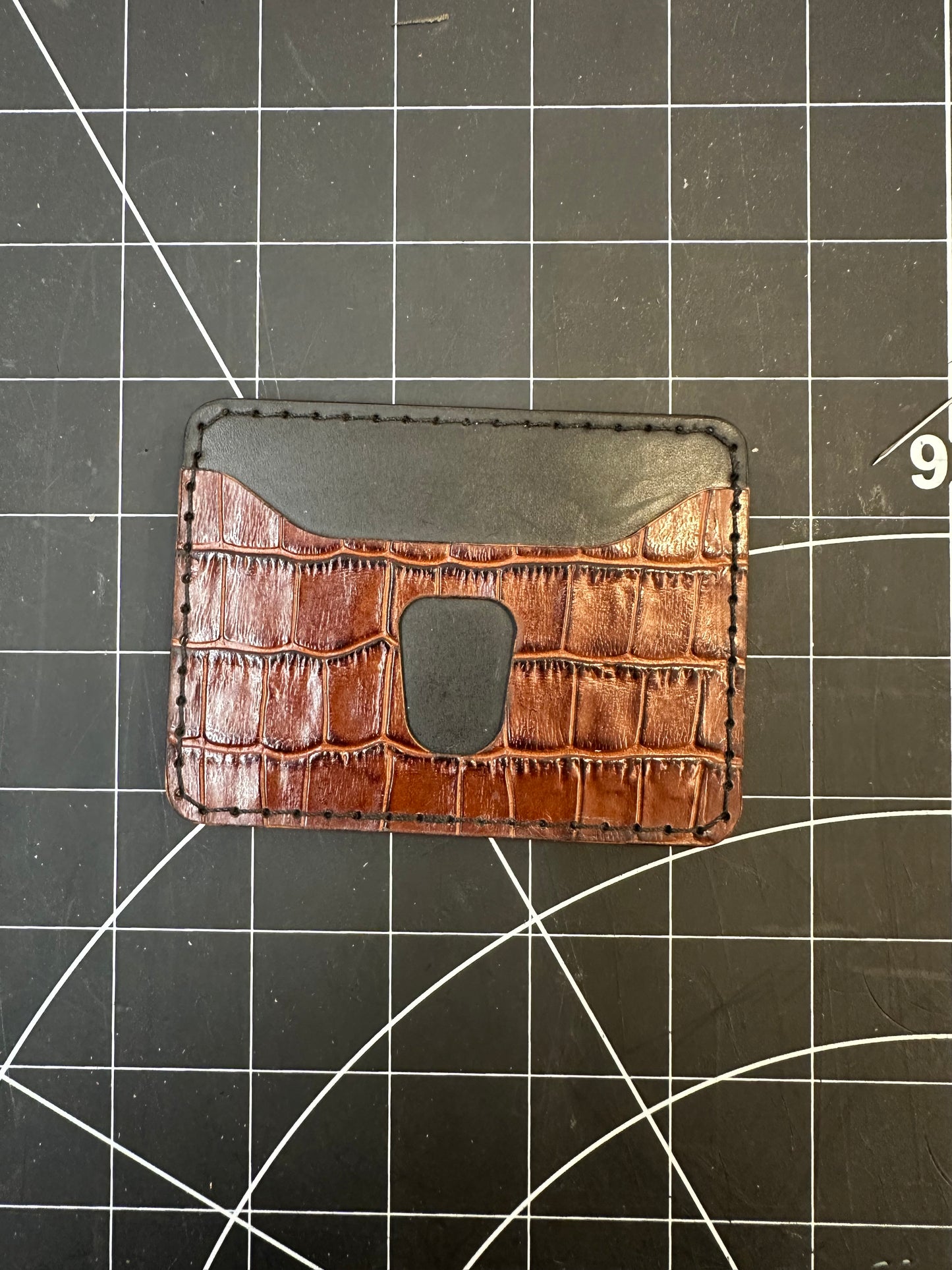 Two Pocket Full Grain Leather Card Sleeve / Card Holder / Card Sleeve / Exotic Leather Gifts / Everyday Carry Card Holder