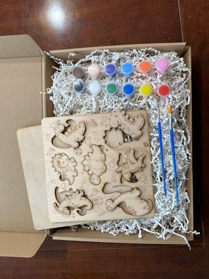 Kids Laser Cut “Paint-at-home” Puzzle kits / crafts / coloring / kids games