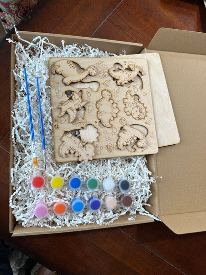 Kids Laser Cut “Paint-at-home” Puzzle kits / crafts / coloring / kids games