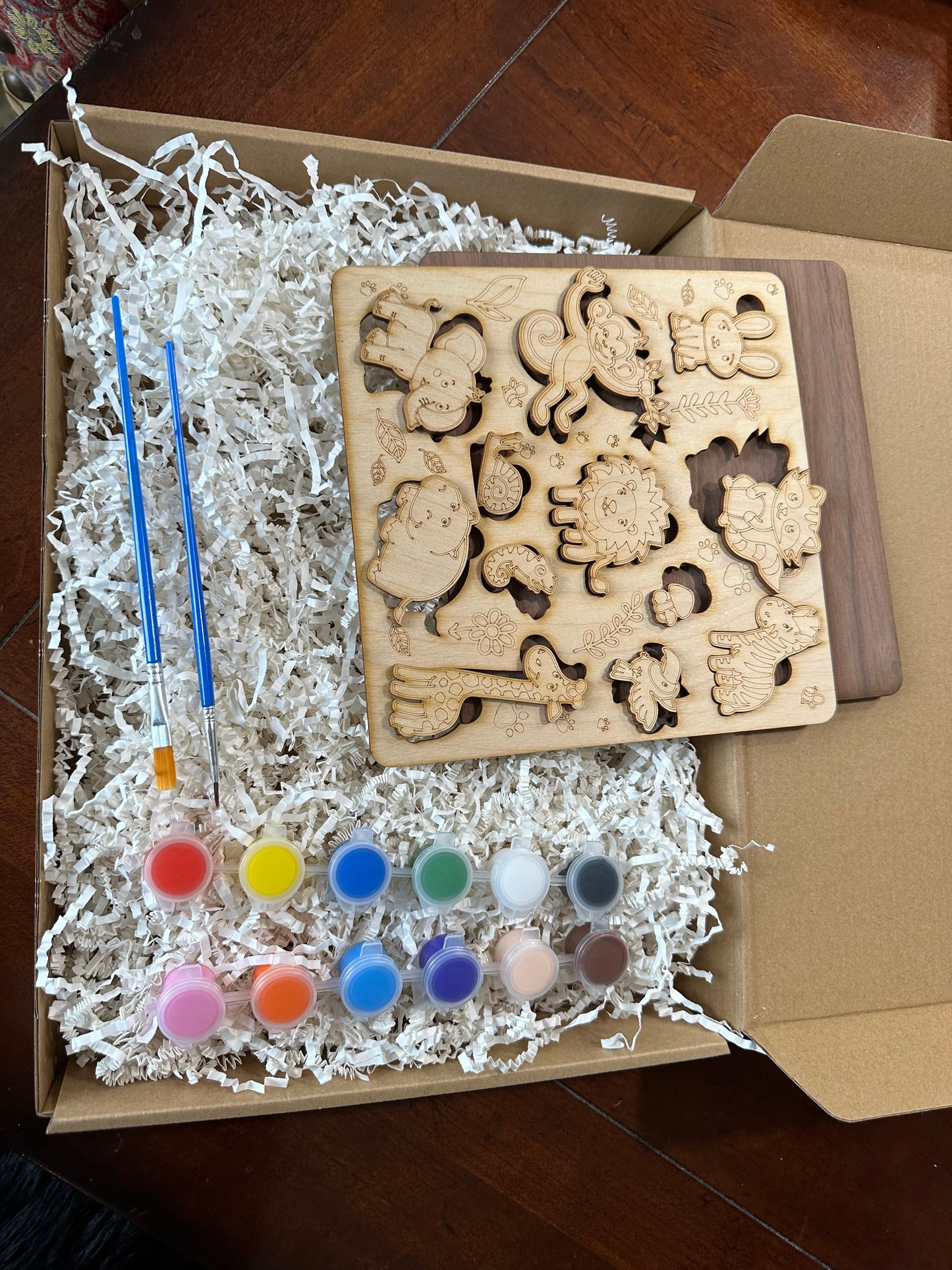 Kids Laser Cut “Paint-at-home” Puzzle kits / crafts / coloring / kids games